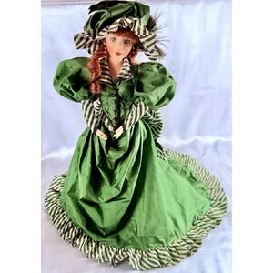 Vintage Franklin Heirloom Porcelain Doll Colleen Green Dress Ireland